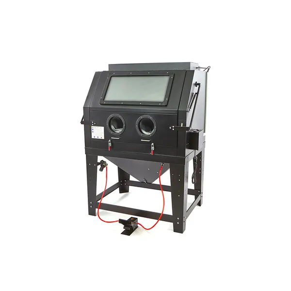 Sandblåsekabinett med avsug, 990 l. sort